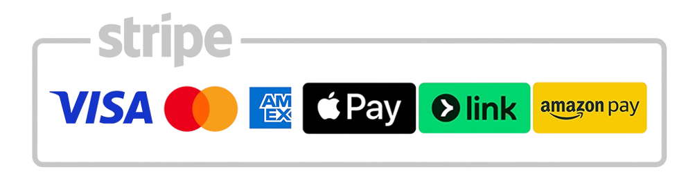 Payment methods: Visa, Mastercard, American Express, Apple Pay, Google Pay